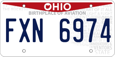 OH license plate FXN6974