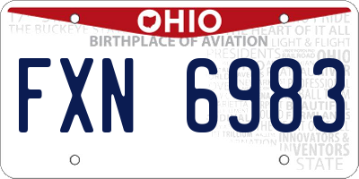 OH license plate FXN6983
