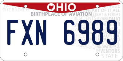 OH license plate FXN6989