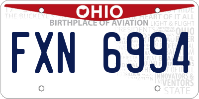 OH license plate FXN6994