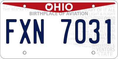 OH license plate FXN7031