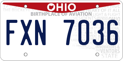 OH license plate FXN7036