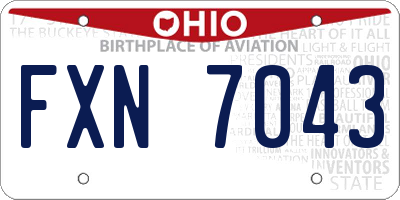 OH license plate FXN7043