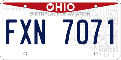 OH license plate FXN7071