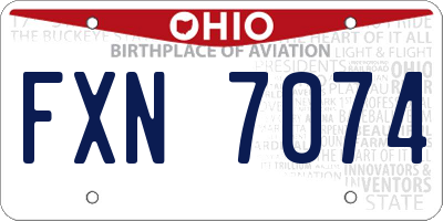 OH license plate FXN7074