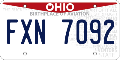 OH license plate FXN7092