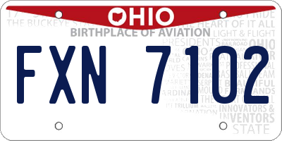 OH license plate FXN7102