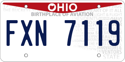 OH license plate FXN7119