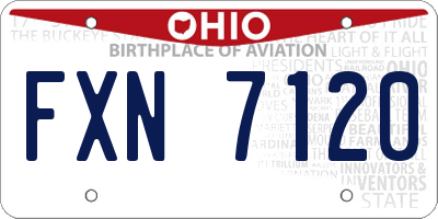 OH license plate FXN7120