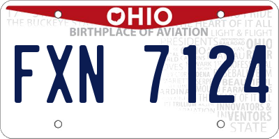 OH license plate FXN7124