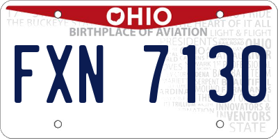 OH license plate FXN7130