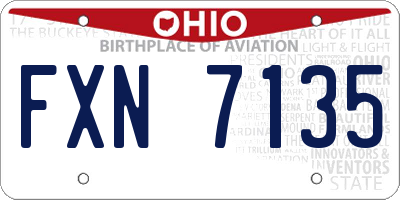 OH license plate FXN7135