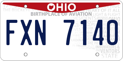 OH license plate FXN7140