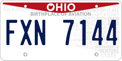 OH license plate FXN7144