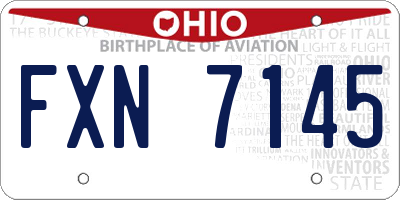 OH license plate FXN7145