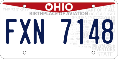 OH license plate FXN7148