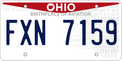 OH license plate FXN7159