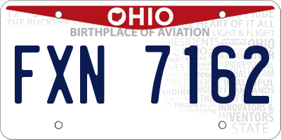 OH license plate FXN7162