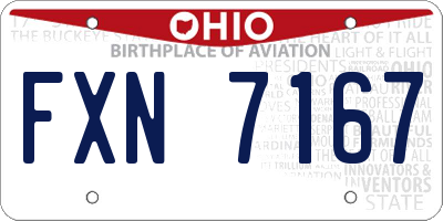 OH license plate FXN7167