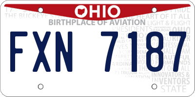 OH license plate FXN7187