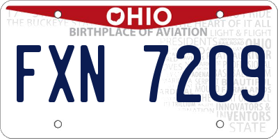 OH license plate FXN7209