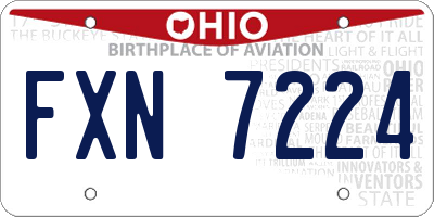 OH license plate FXN7224