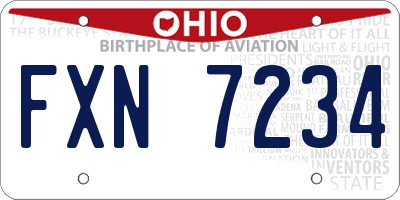 OH license plate FXN7234