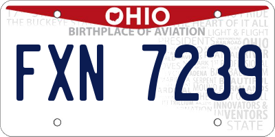 OH license plate FXN7239