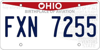OH license plate FXN7255