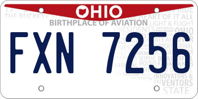 OH license plate FXN7256
