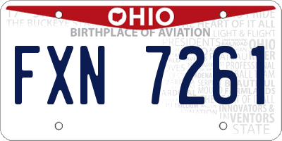 OH license plate FXN7261