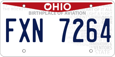 OH license plate FXN7264