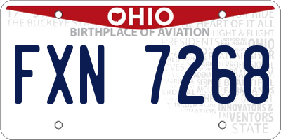 OH license plate FXN7268
