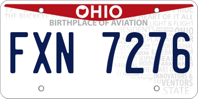 OH license plate FXN7276
