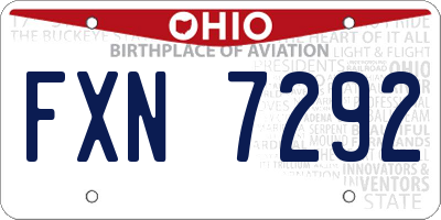 OH license plate FXN7292