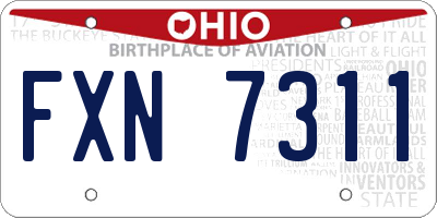 OH license plate FXN7311