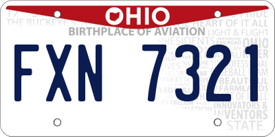 OH license plate FXN7321