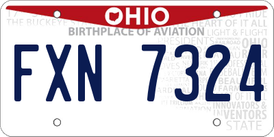 OH license plate FXN7324
