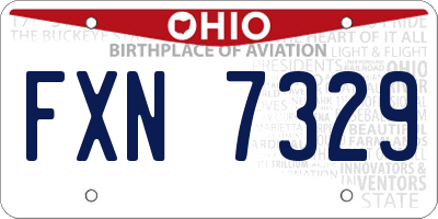 OH license plate FXN7329