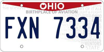 OH license plate FXN7334