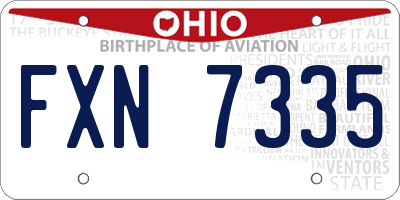 OH license plate FXN7335