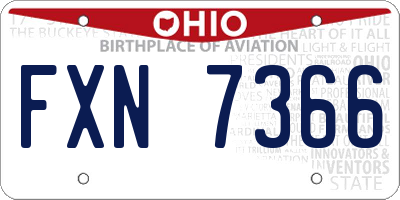OH license plate FXN7366