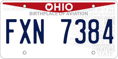 OH license plate FXN7384
