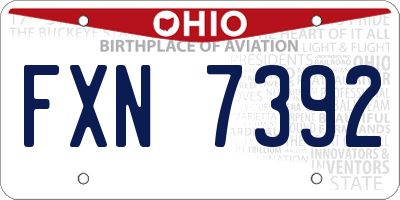 OH license plate FXN7392