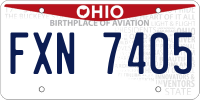 OH license plate FXN7405