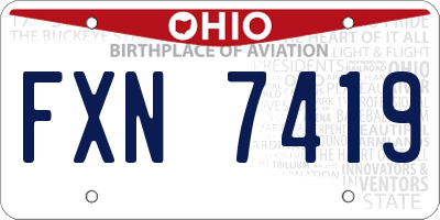 OH license plate FXN7419