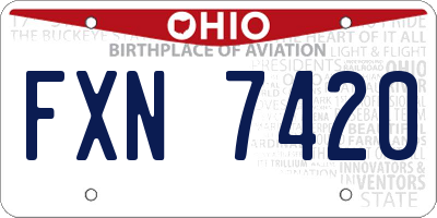 OH license plate FXN7420