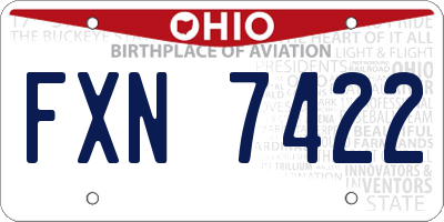 OH license plate FXN7422