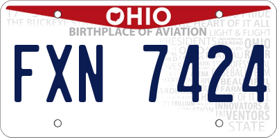 OH license plate FXN7424