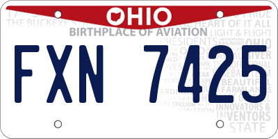 OH license plate FXN7425